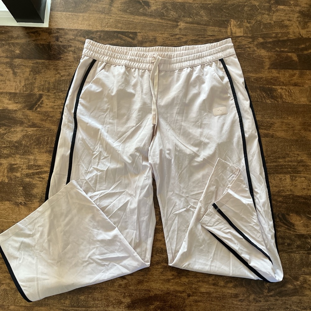 JoyLab cream Track Pants with Black Stripes